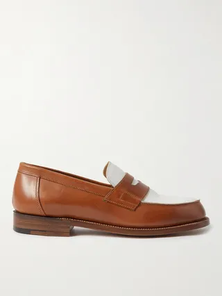 Epsom Two-Tone Leather Penny Loafers