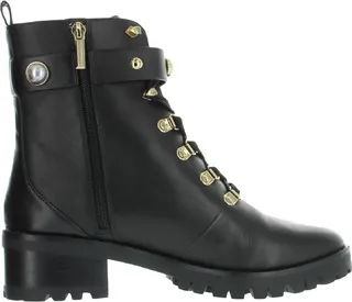 Perry Womens Leather Embellished Combat & Lace-up Boots