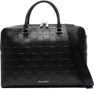 Logo-Plaque Leather Briefcase