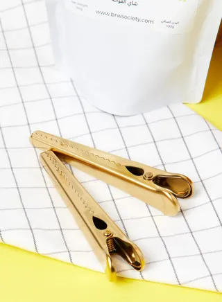 Set Of Two Gold Storage Clips