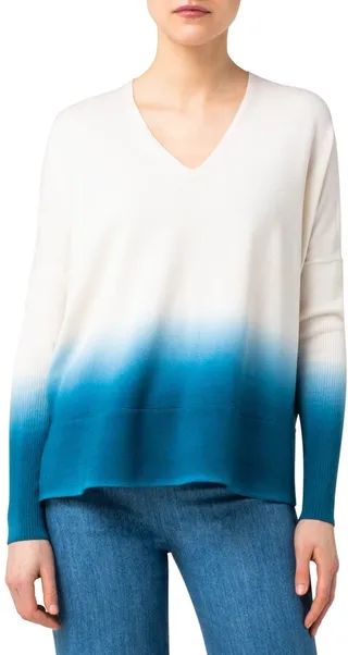 Dip Dye V-Neck Sweater