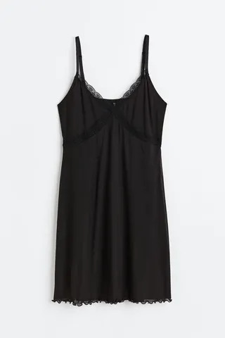Lace-trimmed Mesh Dress