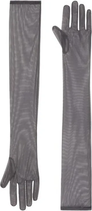 Long light stretch tulle gloves