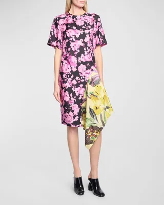 Diana Asymmetric Printed Short Dress