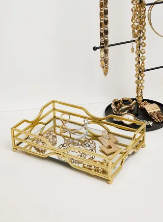 24Cm Metal Trinket With Mirror Base In Mail Order Packaging