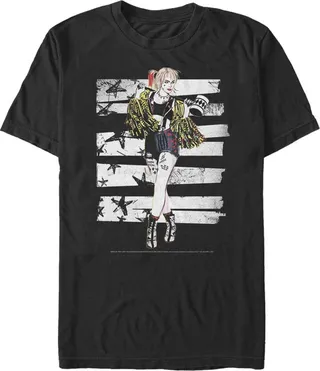 Men's Birds of Prey Harley Quinn Comic Pose T-Shirt - Black - X Large
