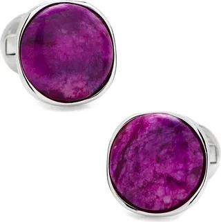 Round Galaxy Sterling Silver Cufflinks