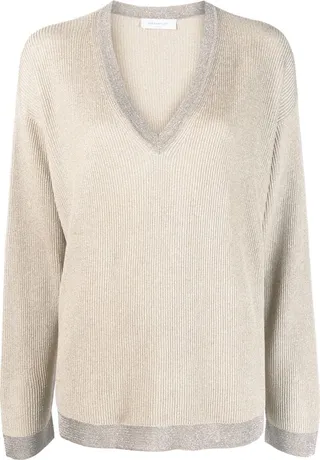 V-neck knit jumper