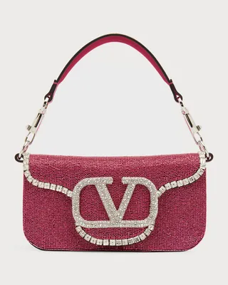 Loco Small VLOGO Crystal-Embellished Shoulder Bag