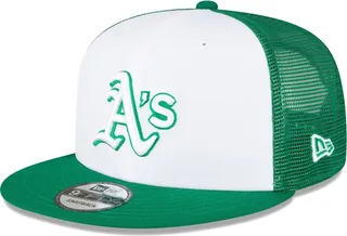 Men's New Era Green and White Oakland Athletics 2023 On-Field Batting Practice 9FIFTY Snapback Hat