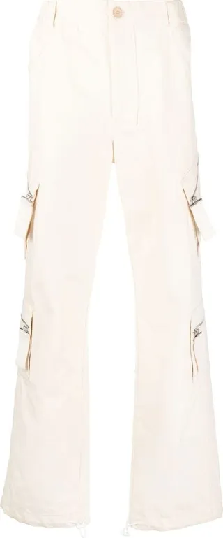 Multiple-Pocket Straight-Leg Trousers