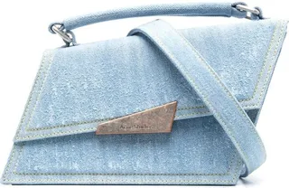 Asymmetric Denim Tote Bag