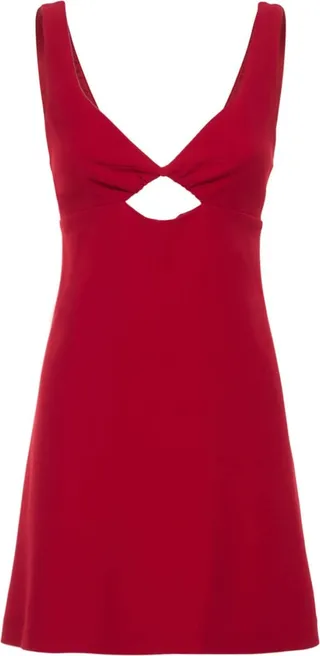 Cut out stretch viscose mini dress