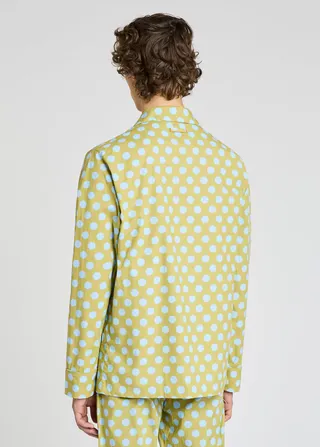 Unisex Green Polka Dot Cotton Pyjama Top