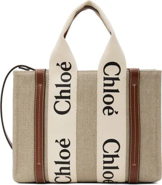 Chloé Beige & Brown Small Woody Tote