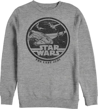 Men's Star Wars The Last Jedi Millennium Falcon Battle Sweatshirt - Athletic Heather - 2X Large
