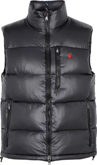 Polo Ralph Lauren Logo Quilted Glossed Shell Gilet
