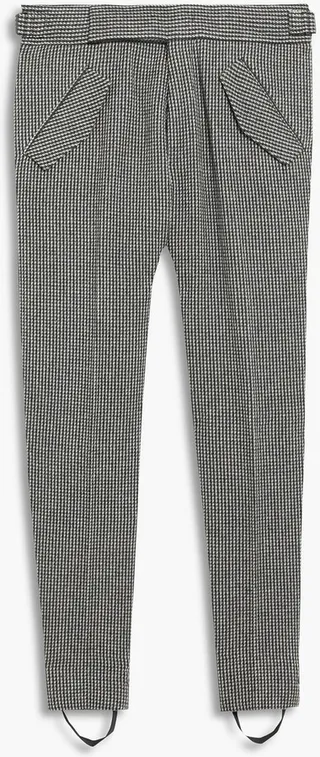 Wool-blend tweed tapered pants