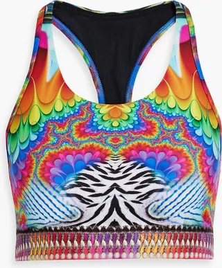 Printed stretch sports bra