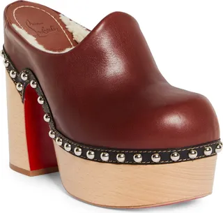 Joan Genuine Shearling Lined Platform Clog
