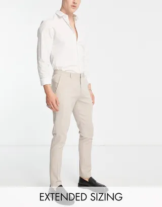 ASOS DESIGN skinny smart pants in stone