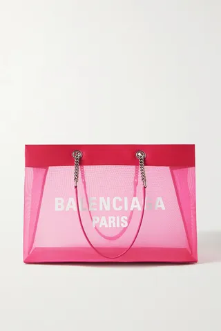 Balenciaga - Duty Free Large Printed Mesh Tote - Pink