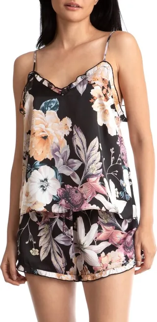 Midnight Bakery Women's Floral Print Cami-Tap Set