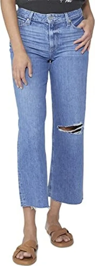 PAIGE Women's Nellie Deconstructed Jeans with Raw Hem