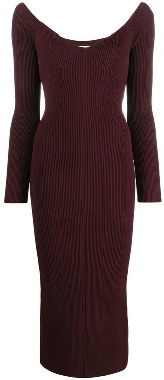 Ribbed Knit Midi Dress