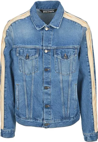 Palm Angels Stripe Trim Denim Jacket