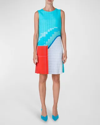 Pool Cut-Out Printed Short Dress