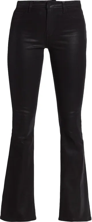 Selma High-Rise Coated Baby Boot-Cut Jeans