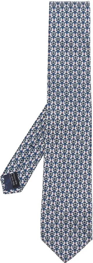 Graphic-Print Silk Tie