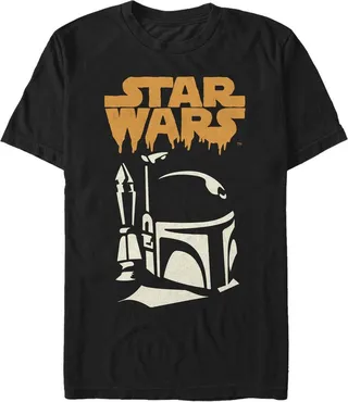 Men's Star Wars Halloween Spooky Boba Fett T-Shirt - Black - 5X Large