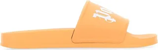 Slippers realized in rubber characterized by contrasting printed logo in relief on the band.