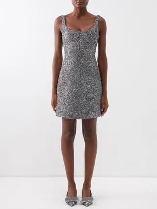 Talia Lamé-tweed Mini Dress