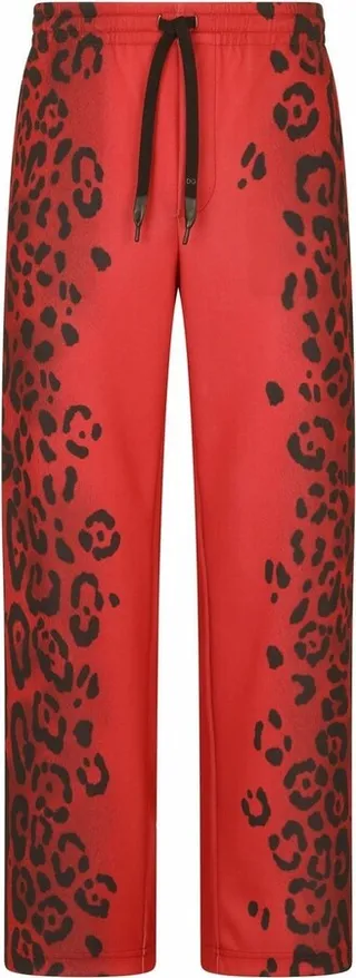 Leopard-Print Wide-Leg Trousers