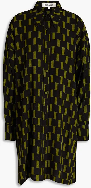 Jorge printed jacquard mini shirt dress