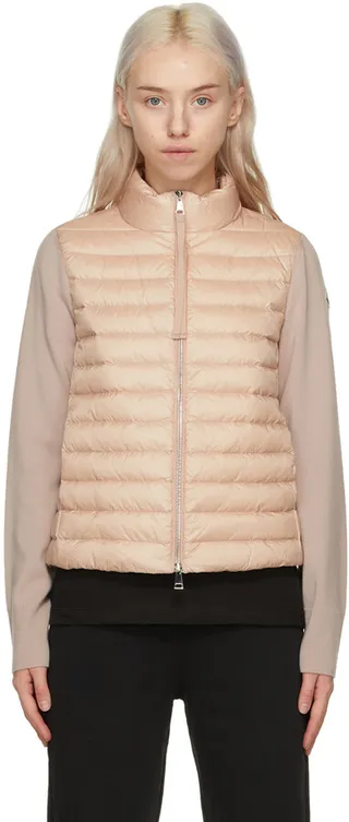 Moncler Pink Down Cardigan Jacket