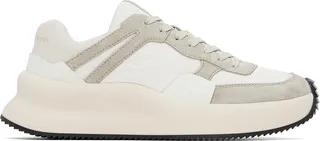 Dries Van Noten White & Gray Paneled Sneakers