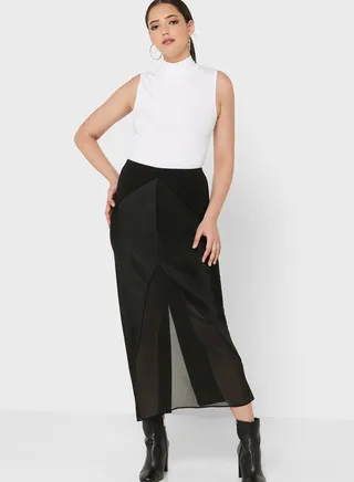 Pleated Maxi Skirt