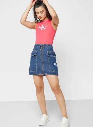 Pocket Detail Denim Skirts