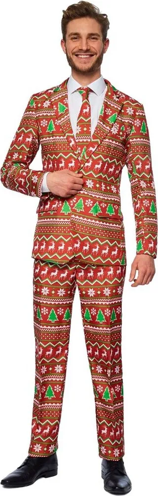 Suitmeister Men's Christmas Suit - Red Christmas - Red - Size: L