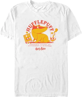 Men's Harry Potter Cute Hufflepuff Badger T-Shirt - White - X Large