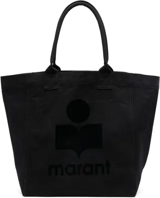 Black Logo Print Tote Bag