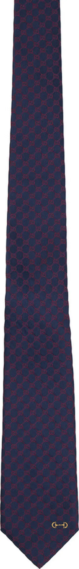 Gucci Navy & Red Jacquard Tie
