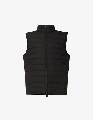 Mens Black Quilted Shell-down Gilet