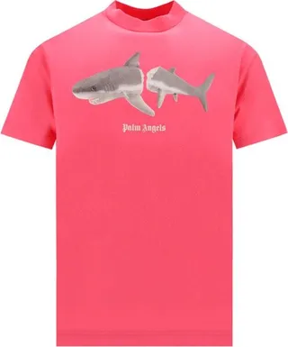Palm Angels Shark Printed Crewneck T-Shirt
