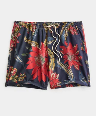 5" Montauk Swim Short in Black Floral