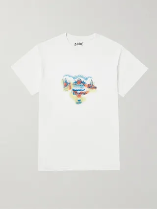 Printed Washed Cotton-Jersey T-Shirt